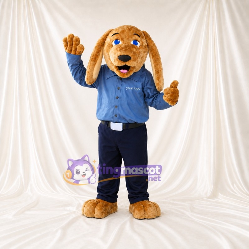 Brown Police Dog Mascot Costume Full Body for Adults Events