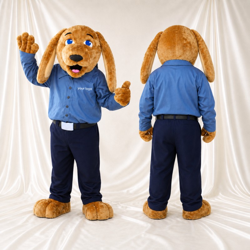 Brown Police Dog Mascot Costume Full Body for Adults Events