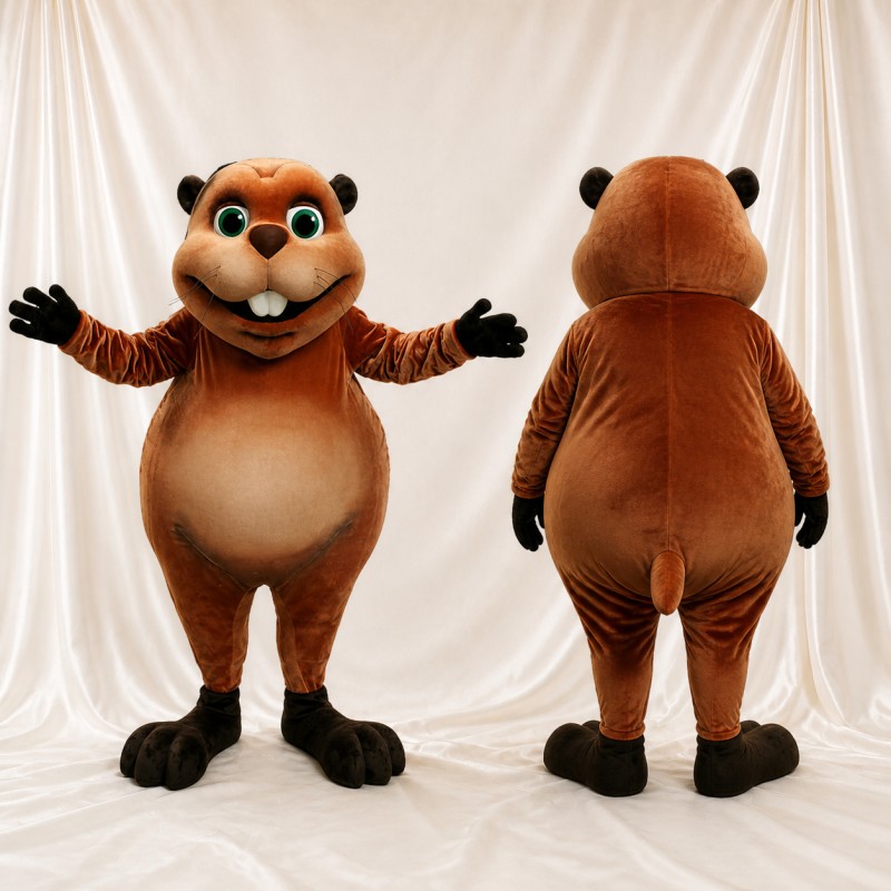 Beaver Mascot Costume Full Body for Adults School Events