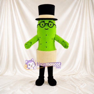 Lime Green Cactus Mascot Costume Full Body for Adults Food Events