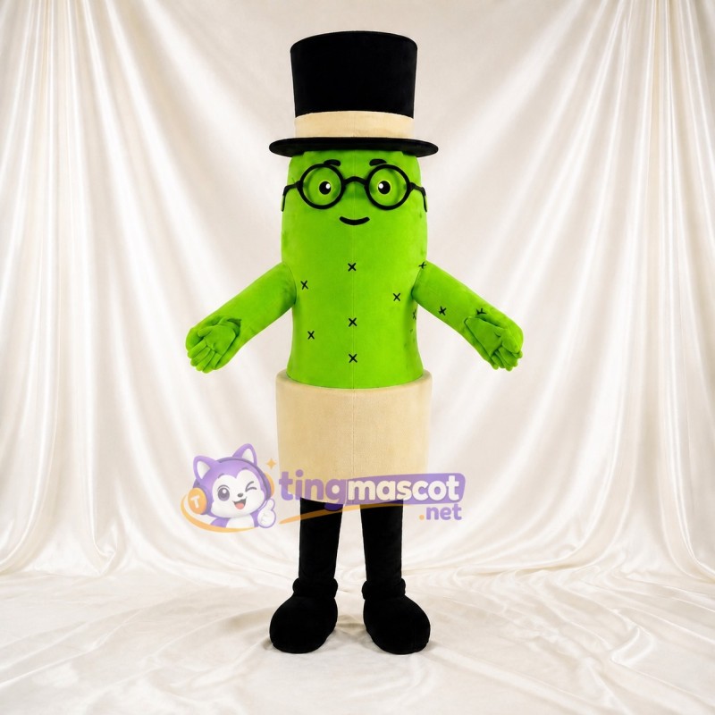 Lime Green Cactus Mascot Costume Full Body for Adults Food Events