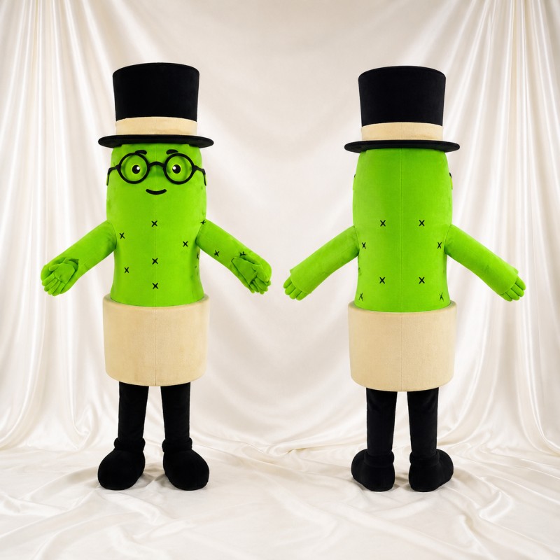 Lime Green Cactus Mascot Costume Full Body for Adults Food Events