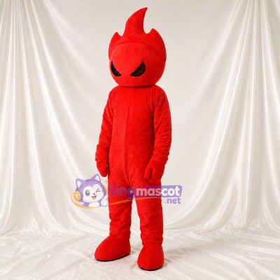 Red Flame Mascot Costume Full Body for Adults Sports Events