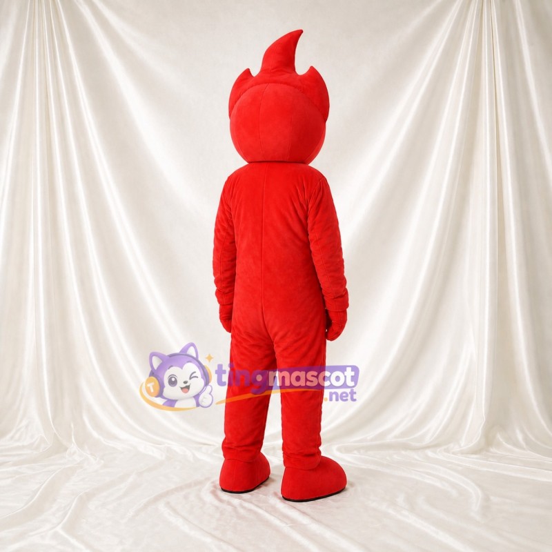 Red Flame Mascot Costume Full Body for Adults Sports Events