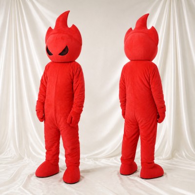 Red Flame Mascot Costume Full Body for Adults Sports Events