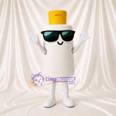 White Bottle Mascot Costume Full Body for Adults Food Events