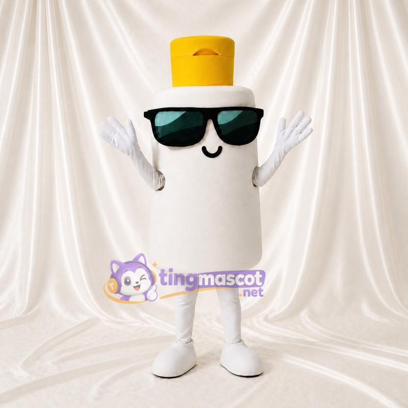 White Bottle Mascot Costume Full Body for Adults Food Events