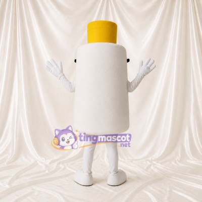 White Bottle Mascot Costume Full Body for Adults Food Events