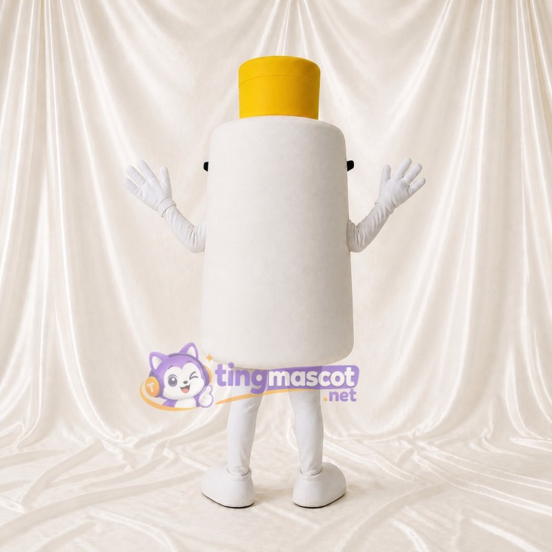 White Bottle Mascot Costume Full Body for Adults Food Events