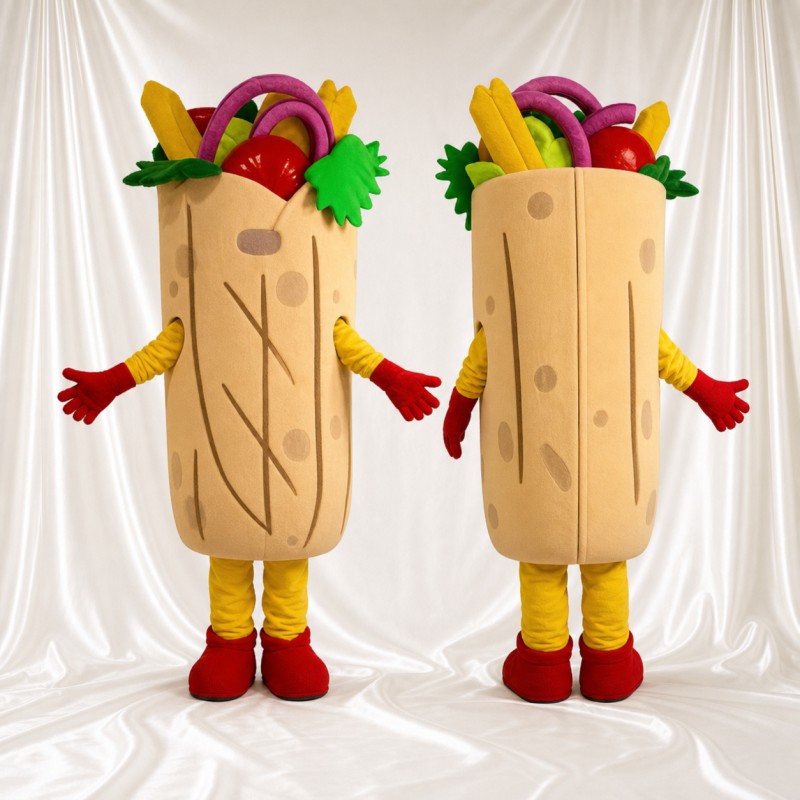 Burrito Mascot Costume Full Body for Adults Food Events