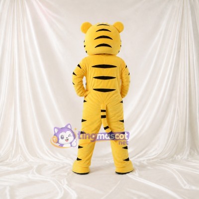 Tigre à Rayures Audacieuses Jaune Costume de mascotte intégral pour adultes Événements sportifs
