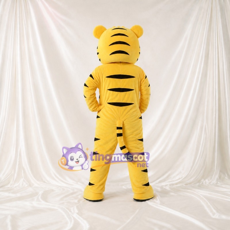 Tigre à Rayures Audacieuses Jaune Costume de mascotte intégral pour adultes Événements sportifs