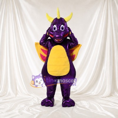 Purple Dragon Mascot Costume Full Body for Adults School Events