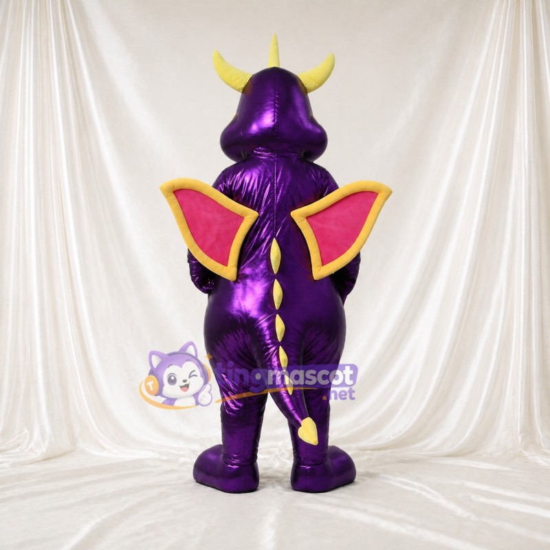 Purple Dragon Mascot Costume Full Body for Adults School Events