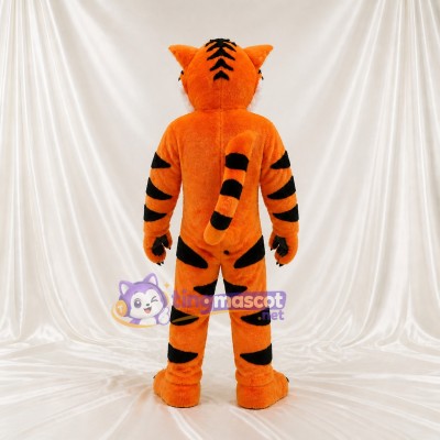 Orange Classic Striped Tiger Mascot Costume Full Body for Adults Sports Events