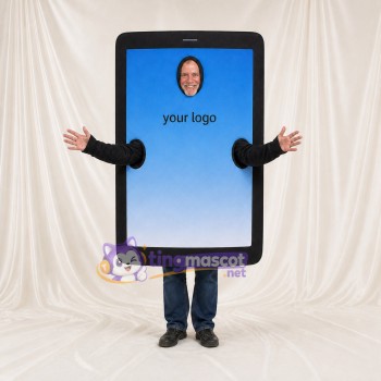 Smartphone Noir Costume de mascotte intégral pour adultes Salons professionnels