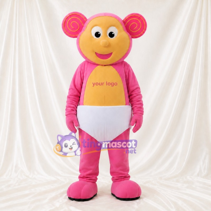 Pink Mouse Mascot Costume Full Body for Adults School Events