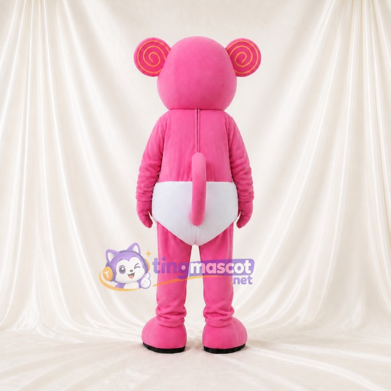 Pink Mouse Mascot Costume Full Body for Adults School Events