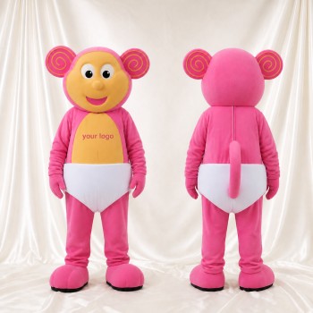 Pink Mouse Mascot Costume Full Body for Adults School Events