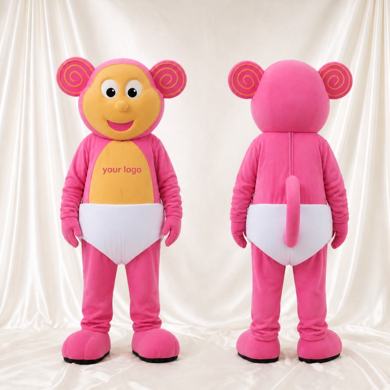 Pink Mouse Mascot Costume Full Body for Adults School Events