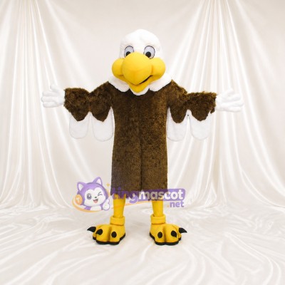 White Feathered Bald Eagle Mascot Costume Full Body for Adults Sports Events