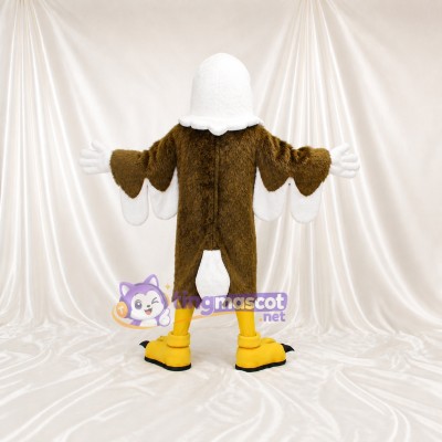 White Feathered Bald Eagle Mascot Costume Full Body for Adults Sports Events