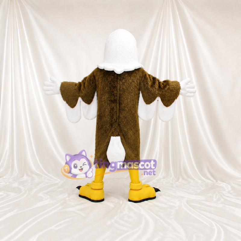 White Feathered Bald Eagle Mascot Costume Full Body for Adults Sports Events