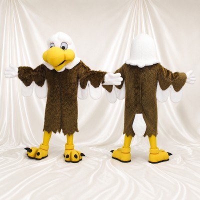 White Feathered Bald Eagle Mascot Costume Full Body for Adults Sports Events