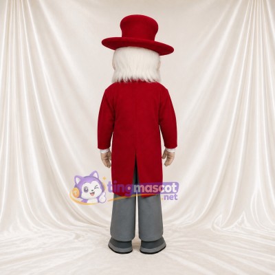 Red Showman Mascot Costume Full Body for Adults Stage Events