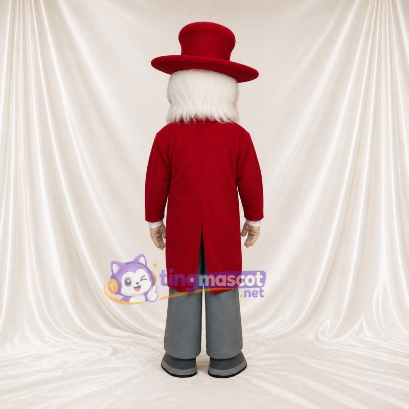Red Showman Mascot Costume Full Body for Adults Stage Events