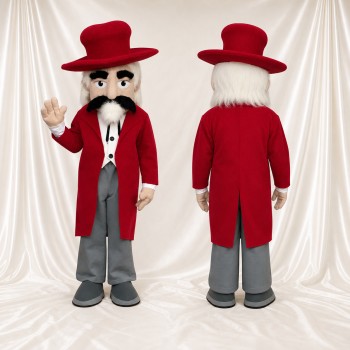 Red Showman Mascot Costume Full Body for Adults Stage Events