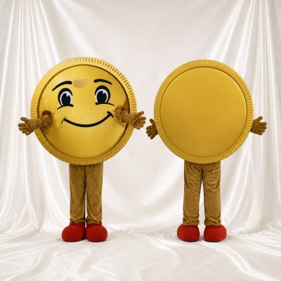 Coin Mascot Costume Full Body for Adults Promotions