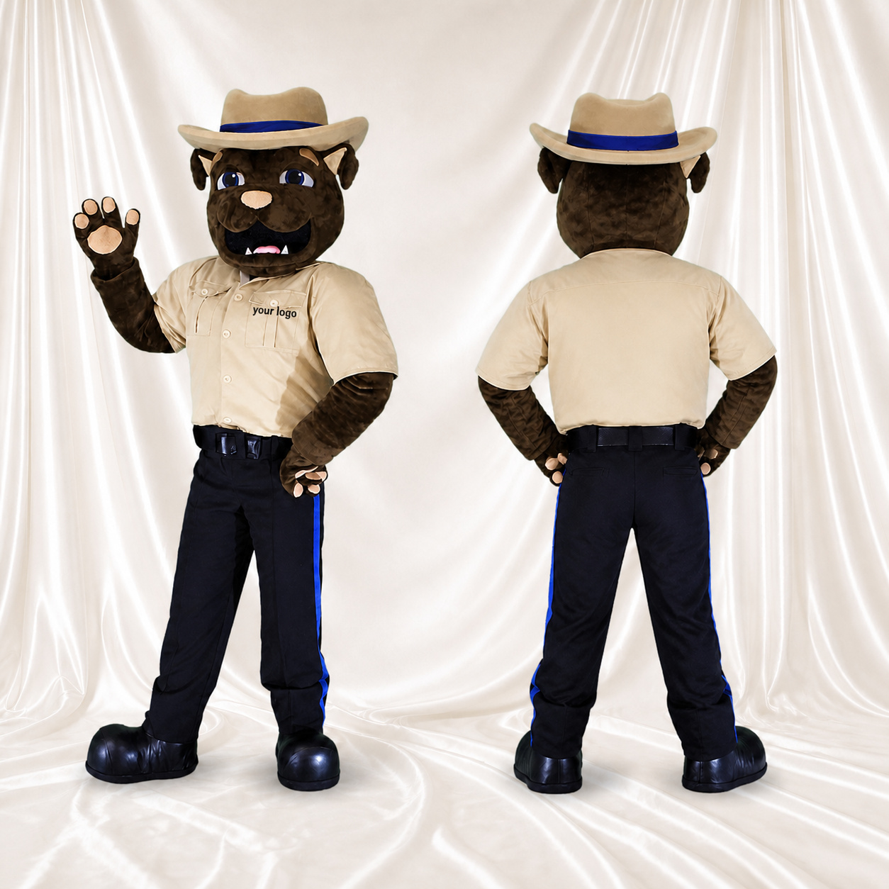 Panther Ranger Mascot Costume Full Body for Adults Outdoor Events Panther Ranger Mascot Costume Full Body for Adults Outdoor Events