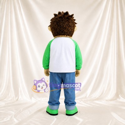 Glasses Spiky Boy Mascot Costume Full Body for Adults School Events