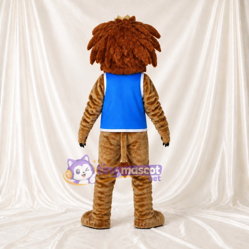 Small Gold Lion Mascot Costume Full Body for Adults Sports Events