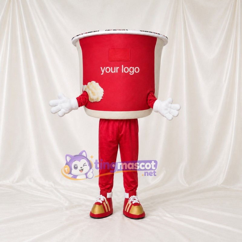 Red Drink Cup Mascot Costume Full Body for Adults Food Events