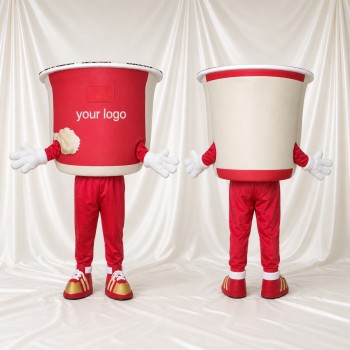 Red Drink Cup Mascot Costume Full Body for Adults Food Events