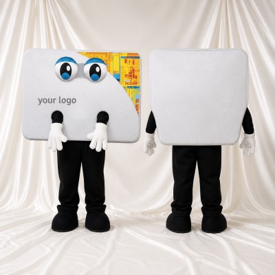 Boîte blanche Costume de mascotte intégral pour adultes Salons professionnels