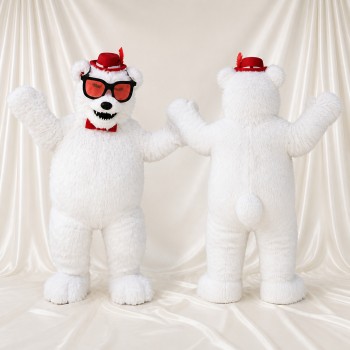 Ours polaire blanc tout doux Costume de mascotte intégral pour adultes Événements scolaires
