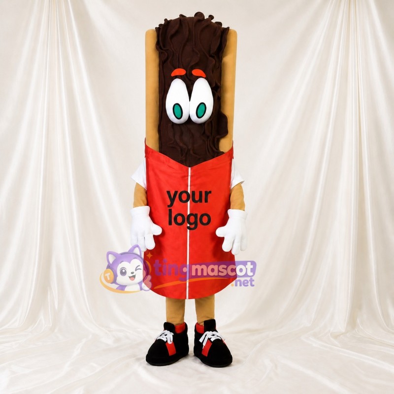 Barre chocolatée brune Costume de mascotte intégral pour adultes Événements gastronomiques