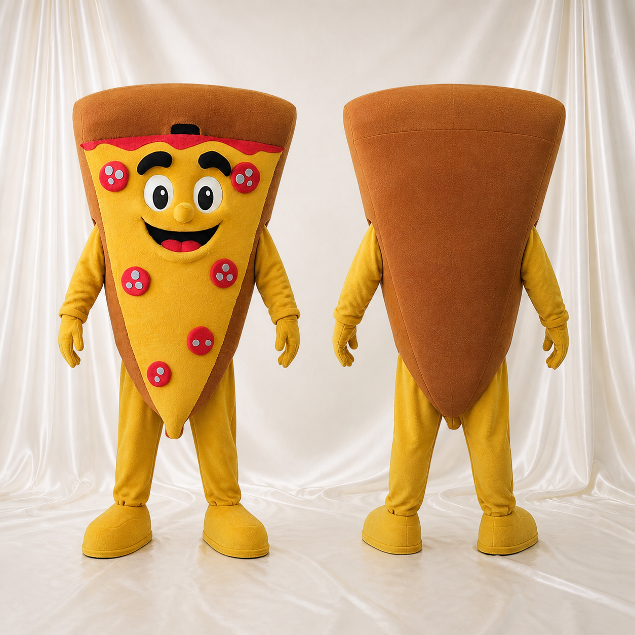 Triangular Slice Pizza Slice Mascot Costume Full Body for Adults Food Events Triangular Slice Pizza Slice Mascot Costume Full Body for Adults Food Events