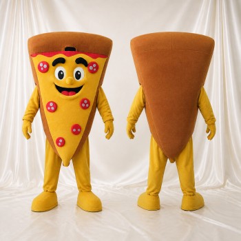 Dreieckige Pizzascheibe Maskottchenkostüm Ganzkörper für Erwachsene Gastronomieveranstaltungen