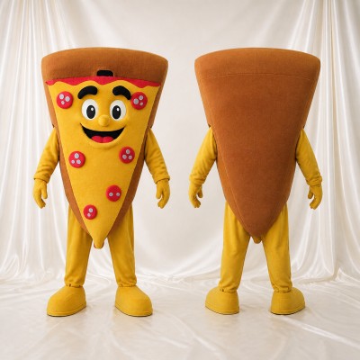 Triangular Slice Pizza Slice Mascot Costume Full Body for Adults Food Events