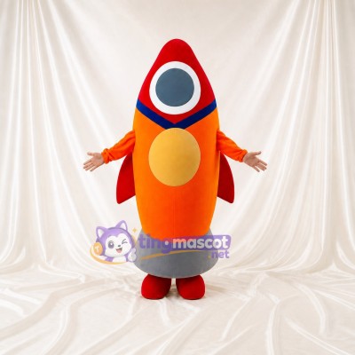 Orange Rocket Mascot Costume Full Body for Adults School Events