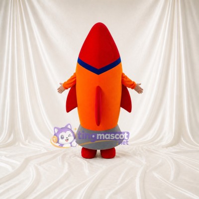 Orange Rocket Mascot Costume Full Body for Adults School Events
