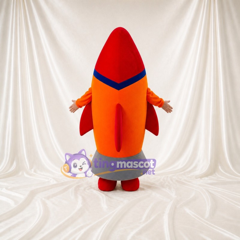 Orange Rocket Mascot Costume Full Body for Adults School Events