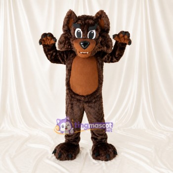 Dark Brown Wolf Mascot Costume Full Body for Adults Sports Events