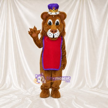 Marron Rouge Violet Or Lion Royal Costume de mascotte intégral pour adultes Événements de scène