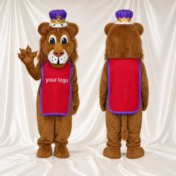 Marron Rouge Violet Or Lion Royal Costume de mascotte intégral pour adultes Événements de scène