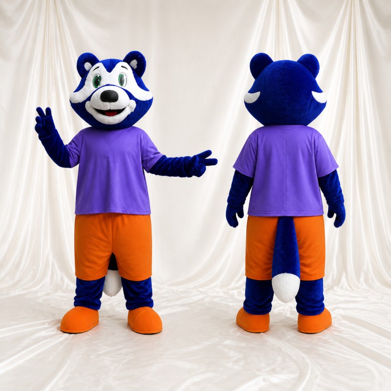 Blue Raccoon Mascot Costume Full Body for Adults Sports Events